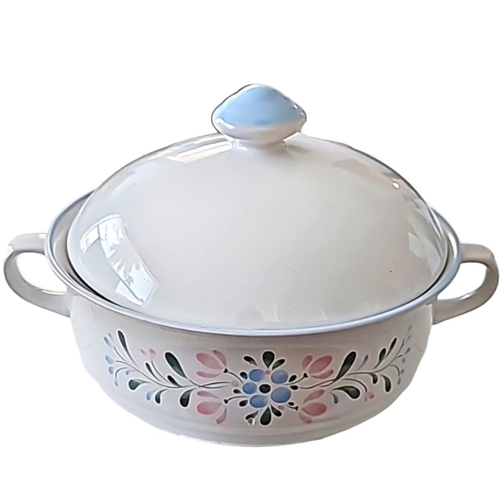 Fasino Vintage Japan Stoneware Casserole Serving Dish with Lid Floral 11" x 7"